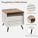 RedLemon 24" Nightstand Set of 2 with Charger Station, Mid Century Modern Fluted End Table with 2 Drawers，Wooden Side Table with Open Cubby Storage for Living Room, Bedroom, Office (Antuique White) by CozyNest Decor