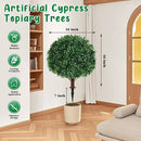 Artificial Boxwood Topiary Ball Tree with Ground Spike, Set of 2 Artificial Shrub Bushes, Fake Evergreen Tree for Porch, Artificial Plants for Outdoor Planters Indoor UV Resistant by CozyNest Decor