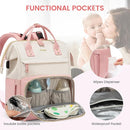 LOVEVOOK Diaper Bag Backpack, Baby Bag with Changing Station, Large Diaper Backpack for Moms Dads, Waterproof Leather Accents Baby Boy and Girl Bag for Travel Baby Essentials, Pink-Beige by TinyTreasures Baby Boutique