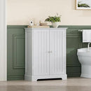 ChooChoo Bathroom Floor Cabinet, Modern Bathroom Storage Cabinet with 2 Doors and Adjustable Shelves, Freestanding Cupboard for Living Room, White by CozyNest Decor