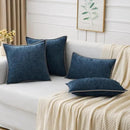 MIULEE Pack of 2 Couch Throw Pillow Covers 18x18 Inch Coastal Navy Blue Farmhouse Decorative Pillow Covers with Stitched Edge Soft Chenille Solid Dyed Spring Pillow Covers for Sofa Bed Living Room by CozyNest Decor