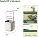 Vego garden Mini Planter Indoor Pots with Trellis Self-Watering Herb Countertop Planter for Climbing Vegetables Flowers Mint Plants Cage- Cream White by GreenHaven Gardens