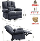 Oversized Power Recliner Chair 350lb with Hidable Cup Holders, Extra Wide Large Big Electric Recliner Chair with Lumbar Support Pillow Nursery Chair Living Room (Power, GREY-ET6008) by CozyNest Decor