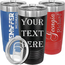 Personalized Tumblers Custom Travel Coffee Mug, Insulated Stainless Steel Cup with Spill-Resistant Lid, Optional Spill-Proof Lid and Stainless Steel Straw! Engraved in USA by iProductsUS (Black, 20oz) by TinyTreasures Baby Boutique