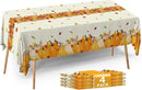 ATFUNSHOP Fall Plastic Tablecloth 4 Packs Thanksgiving Disposable Table Cloth 54x108 Rectangle Table Cover with Pumpkin & Maple Leaf for Holiday Dinner Party Decorations Outdoor Picnic & Baby Showers by CozyNest Decor