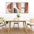 Aurlan Neutral Abstract Oval Rectangular Framed Wall Art(16"x24"), 3 PCS Minimalist Black Beige Brown Gray 3D Textured Canvas Artwork, Large Modern Geometric Illustration Art Wall Decor for Office Living Room Bedroom by CozyNest Decor