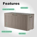 75 Gallon Waterproof Outdoor Storage Box,Resin Deck Box,Lockable Outside Storage Box Container for Patio Furniure,Garden,Pool Tools (75 Gallon,Grey) by GreenHaven Gardens