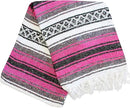 Del Mex Classic Mexican Blanket, Large Authentic Woven Falsa Throw (70"x50"), Artisan Southwest Décor for Beach, Yoga, Outdoors (Hot Pink/Fuchsia) by CozyNest Decor