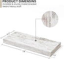 Fun Memories Deep Floating Shelves - 16" W x 9" D x 1.6" H Rustic Grey Wall Shelf - Wall Mounted Shelves for Storage - Wooden Shelves with Invisible Brackets for Living Room, Farmhouse - Set of 2 by CozyNest Decor