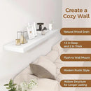 Fun Memories White Floating Shelves 55 Inch Long, 12 Inch Deep Floating Shelves for Wall, 55 x 12 Large Wall Shelf for Fireplace Mantel, 2 Inch Thick Storage Shelves for Living Room, Bedroom, 1 Pack by CozyNest Decor
