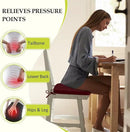 Chair Cushions for Dining Chairs, Indoor Chair Cushions with Ties，Waterproof Chair Pads Set of 4, Burgundy, 17x16x2.5 Inch by GreenHaven Gardens