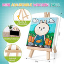 ESRICH 20 Set Mini Canvas Painting Kit, Minis Acrylic Paint Set, Valentines Day Gifts,4*4in Stretched Canvas with Easel, Acrylic Paints,Brushes,Palette,Mini Easel Canvas for Kids Adults Painting Party by TinyTreasures Baby Boutique