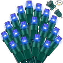 Blue Wide Angle LED Christmas Lights, 64.8 Ft 300 Count, Pack of 3 Strands 21.9 Ft 100 Lights UL Certified Commercial Grade Green Wire 5mm Holiday String Light by CozyNest Decor