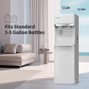 Self-Cleaning Bottom Load Water Cooler Dispenser with Ice Maker for 5 Gallon 3 Temperature Settings 22lbs Daily Capacity White by CozyNest Decor