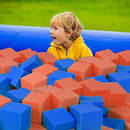 Foam Pit Cubes, 24 PCS 5 Inches Gymnastics Foam Blocks Trampoline Blocks, Multi-Sport Protective Padding for Freerunning, Trampoline, Parkour, Skate Parks & BMX - Dark Blue & Orange by TinyTreasures Baby Boutique