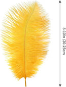 THARAHT Golden Yellow Ostrich Feathers 12pcs Natural Bulk 8-10Inch 20cm-25cm for Crafts Wedding Party Centerpieces Halloween and Home Decoration Feathers by CozyNest Decor