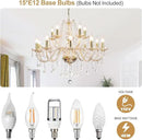 Modern Elegant 15 Lights K9 Crystal Glass Chandelier Golden Pendant Ceiling Lighting European Style for Dining Living Room Bedroom Transparent,15 E12 Bulbs Required by CozyNest Decor