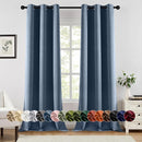 MIULEE Stone Blue Blackout Curtains for Bedroom Living Room 96 Inches Long 2 Panels, Thermal Insulated Room Darkening Drapes Solid Grommet Top Noise Reducing Light Blue Window Treatments 40x96 Inch by TinyTreasures Baby Boutique