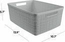 Curver Jute Decorative Plastic Organization and Storage Basket Perfect Bins for Home Office, Closet Shelves, Kitchen Pantry and All Bedroom Essentials, (Set of 6), Grey, Medium by TinyTreasures Baby Boutique