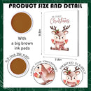 SHLINCO Elk Handprint Keepsake DIY Kit, Baby's First Christmas Keepsake, Winter Decoration, Family Footprint Art for Kids, 7.8x9.8 Inch Canvas, Suitable For Desktop Wall Ornaments by TinyTreasures Baby Boutique