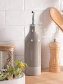famiware Milkyway 16oz Ceramic Olive Oil Dispenser Bottle, 1 Piece Oil Dispenser for Kitchen with Stainless Steel Pourers, Suitable for Storage Vinegar, Soy Sauce, Coffee Syrup, Cinnamon Brown by CozyNest Decor