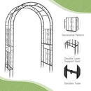 VINGLI Garden Arbor, Arch Archway for Wedding Ceremony Party, Steel Garden Trellis for Plant Climbing, Christmas Garden Decorations Pergola for Garden, Backyard, Lawn (Black, 52.2x22.8x83.9in) by GreenHaven Gardens