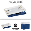 Bidtakay Large Canvas Organization Bins Set of 2 Navy Blue Rectangular Baskets 17x12x15 in for Blankets, Clothes, Towels, Dog Toys Storage by TinyTreasures Baby Boutique