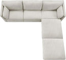 CHITA Sectional Modular Down Filled L Shape Sofa, Comfty Feather L Shape Cloud Couch,FSC Certified L Shaped Couch for Living Room, 114 inch Width,5 Seat with 2 Storage Ottomans, Snow by CozyNest Decor