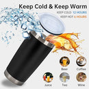IEOVIEE 32 Pack 20oz Stainless Steel Bulk Tumblers with Lids and Straws Double Wall Insulated Travel Mug Durable Powder Coated Tumbler Bulk Cup for Cold and Hot Drinks(Black) by TinyTreasures Baby Boutique