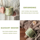 Abstract Art Ceramic Coffee Mugs Set - 1 Pack, Mint Green with Red and White Accents, Handcrafted Design for Modern Kitchen or Office by CozyNest Decor