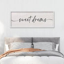 LuZhiQiang Sweet Dreams Sign Wall Decor Above Over Bed 40" x 15" Large Wood Framed for Guest Room Master Bedroom Hanging Wall Art (White) by CozyNest Decor