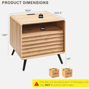 RedLemon 24" Nightstand Set of 2 with Charger Station, Mid Century Modern Fluted End Table with 2 Drawers, Wooden Side Table with Open Cubby Storage for Living Room, Bedroom, Office(Natural Oak) by CozyNest Decor