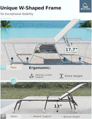 MFSTUDIO Outdoor Chaise Lounge Chair, Patio Recliner Lounge Chair with 5 Adjustable Positions, Patio Pool Tanning Lounger Chair, Textilene, All Weather Use by GreenHaven Gardens