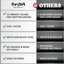 Grida Kids Friendly Face Paint - Professional Party Face Painting Kit for Kids with 12 Vibrant Colors with Double White - Easy to Remove, Vegan, Cruelty-Free Set with Palette & Art Brushes by TinyTreasures Baby Boutique