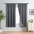 XWZO Full Shading Blackout Curtains 72 Inches Length - Heat and Light Blocking Rod Pocket Window Drapes with Black Liner Backing for Bedroom Sewn with Tiebacks, Dark Grey, W52 x L72, Set of 2 by TinyTreasures Baby Boutique