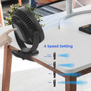 ATEngeus USB Desk Fan, Rechargeable Portable Fan, 8-Inch Clip on Fan, 10000mAh Stroller Fan, 4 Speeds Strong Airflow, 720° Rotation, with Sturdy Clamp, Suitable for home, office and stroller by TinyTreasures Baby Boutique