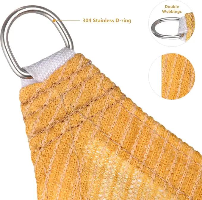 Eden's Decor Straight Flat-Edged Sun Shade Sail Rectangular 8' x 15' Wheat UV-Blocking Outdoor Canopy Fabric Cloth Awning for Pergola Patio Garden Backyard Custom Size, photo 2 of 8
