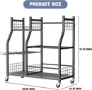 WALMANN Garden Tool Organizer with Wheels for Garage, Large Storage Capacity, Rakes/Shovels/Yard Tools Storage Stand for Shed, Garden, Indoor/Outdoor Long-Handled Tools Rolling Cart by GreenHaven Gardens