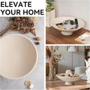 Decorative fruit bowl for Home Decor Large Modern Handicraft Key Bowl for Entryway Table Stylish Centerpiece Purse Bowl Pedestal bowl for Kitchen Counter Coffee Table(Artificial Stone Beige) by CozyNest Decor