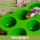 WeeSprout Silicone Freezer Tray with Clip on Lid Perfect Food Storage Container for Homemade Baby Food, Vegetable, Fruit Purees, and Breast Milk (Bright Blue, Six 3 Ounce Sections) by TinyTreasures Baby Boutique
