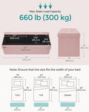 SONGMICS MAZIE Collection - 43 Inches Folding Storage Ottoman Bench, Ottoman Foot Rest, End of Bed Bench, Storage Chest, Load 660 lb, for Living Room, Bedroom, Entryway, Jelly Pink ULSF077R11 by CozyNest Decor