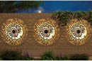 4 Pack Solar Fence Lights Metal Solar Powered Outdoor Wall Deck Step Lights Sun Moon Theme Waterproof Fence Light for Garden Post Patio Backyard Yard Decor, Gardening Gifts for Women Mom Grandma by CozyNest Decor