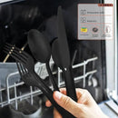 Alata Potter Black 20-Piece Forged Silverware Set, Service for 4 Stainless Steel Flatware Set, Modern Design with Satin Finish, Ideal for Home, Kitchen, Party, Camping by CozyNest Decor