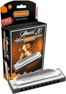 Hohner 560 Special 20 Harmonica - Key of A Bundle with Carrying Case, Key Stickers, Harmonica Beginner Manual, and Austin Bazaar Polishing Cloth by TinyTreasures Baby Boutique