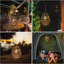 Solar Hanging Lantern Outdoor , Waterproof Natural Bamboo Lanterns with Handle Edison Bulb Design Solar Table Lamp Lights Decoration for Courtyard Patio Garden Farmhouse by GreenHaven Gardens