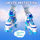 Rainbow Toddler Roller Skates - Size 4 Adjustable | Light Up Quad Skates for Girls & Boys Beginners Aged 3-12 by TinyTreasures Baby Boutique