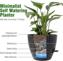 12/10/9 inch Large Self Watering Pots, Planter, Plant Pots with Mesh Drainage Holes for Indoor Outdoor Garden Plants, Plastic Flower Pots with Removable Deep Reservoir, Speckled Black by CozyNest Decor