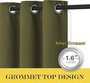 NICETOWN Room Darkening 66 inch Curtains for Bedroom, Grommet Thermal Insulated Room Darkening Window Treatments Voice Reducing for Kids Room, 2 Panels, W66 x L66, Olive by TinyTreasures Baby Boutique