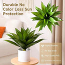 JUSTOYOU 28" Artificial Agave Plants Outdoor Large Fake Agave Plants Faux Succulents for Outdoor Indoor Home Front Porch Decor (2, Green) by CozyNest Decor