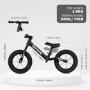 12" Balance Bike for 2, 3, 4, 5 Year Old Boys and Girls, Lightweight Nylon Frame Toddler Training Bike No Pedal Bikes for Kids with Adjustable Seat and Air Tires by TinyTreasures Baby Boutique